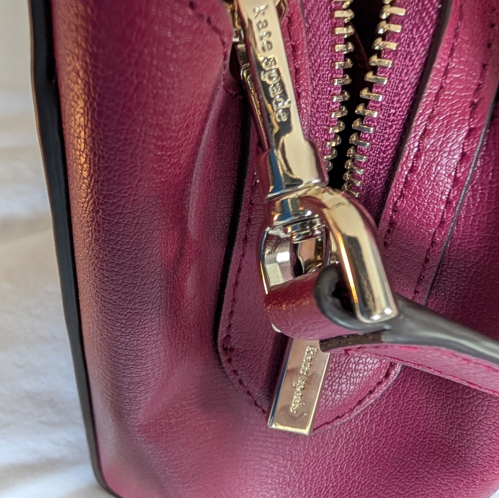 Kate Spade Dark Raspberry Tippy Leather Handbag - Picture 5 of 11